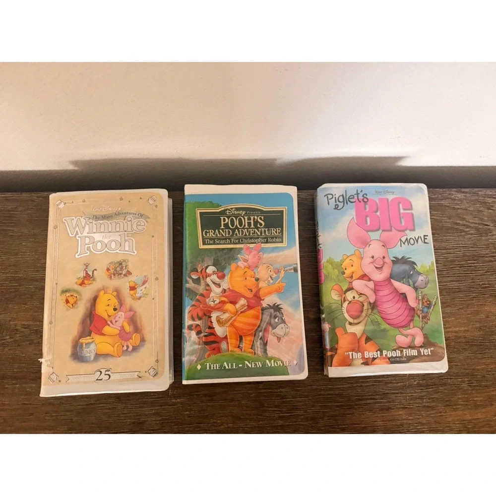 Lot 3 Disney VHS Movies Winnie the Pooh, Grand Adventure, Piglet's Big movie